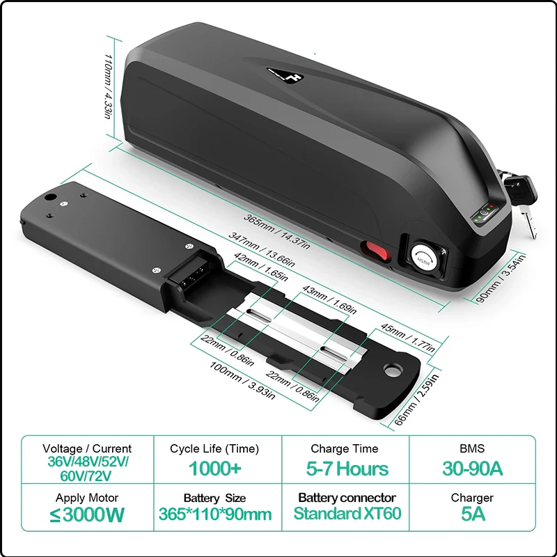 Batería para Bicicleta Eléctri - Ebike Battery 48V 20Ah Hailong reseña y precio